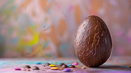 Wall Mural - easter eggs chocolate background