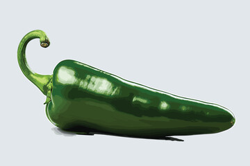 Wall Mural - Fresh green jalapeno peppers on white background.