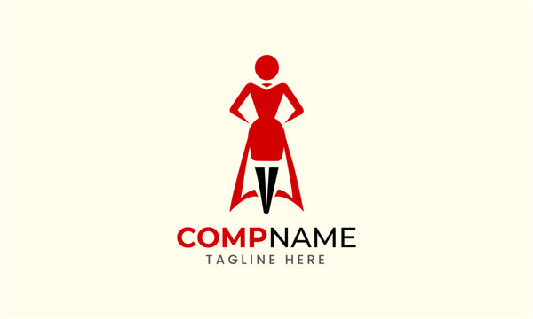 ladies women lady dress garments icon symbol vector minimalist modern unique logo template