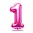 number balloon 1 pink