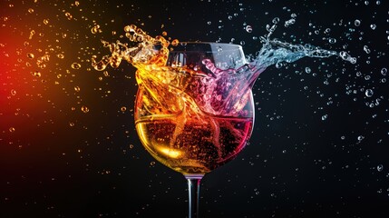 Dynamic Wine List Design with Splashing Motion in Wineglass