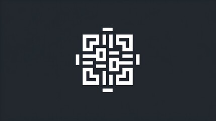 Poster - Sleek Modern QR Code Design on a Dark Background. A Symbol of Digital Technology and Mobile Connectivity. Ideal for Tech Concepts. AI