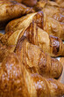 Group of croissants, traditional French bakery