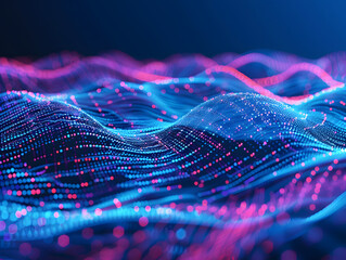 Fototapete - Abstract Techno Network Resilience Digital Futuristic Connection Artistic Background Design.