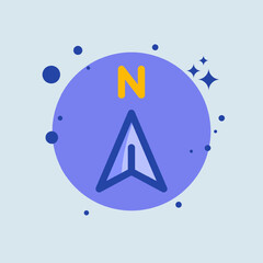 Poster - Compass flat illustration. Exploration signs vector illustration.