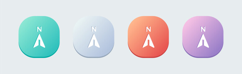 Poster - Compass solid icon in flat design style. Exploration signs vector illustration.