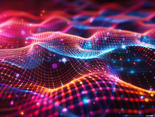 Fototapete - Cybernetic Symphony: Enigmatic Encryption Algorithm Dance in Abstract Background