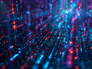 Poster - Abstract Encryption Algorithm Dance in Vibrant Colors and Patterns