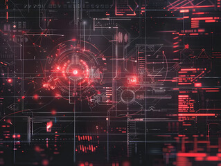 Poster - Abstract Cyber Defense Network Firewall Data Protection Secure System Technology Concept.