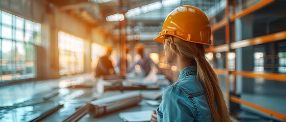 Aufkleber - Engineers interacting on a workplace with engineering objects.