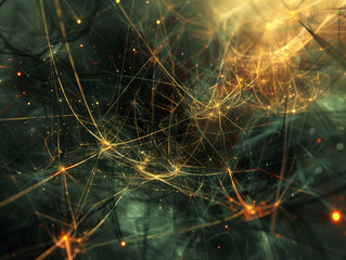 Fototapete - Cyberspace web of tangled connections and abstract futuristic design_9056