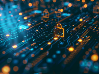 Poster - Cybersecurity Concept Illustrated Through Abstract Background Technology Design.