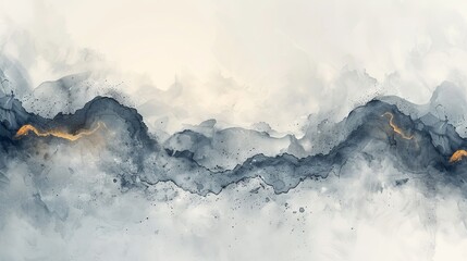 Poster - Modern illustration of watercolor white and light gray texture.