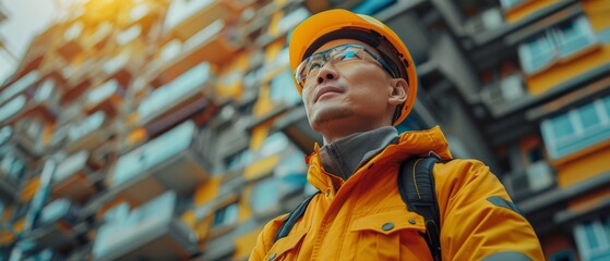 Leinwandbilder - A discussion between a construction engineer and an architect at a highrise construction site