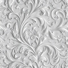  A pale gray acanthus pattern, monochrome for wallpaper, ceiling background concept