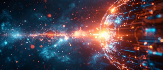 Poster - Modern illustration of an abstract technological background.