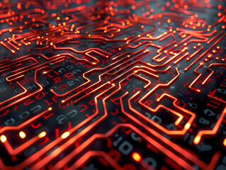 Fototapete - Digital Labyrinth Binary Code Abstract Background Technology Concept.