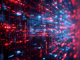 Fototapete - Abstract Fortress of Cybersecurity Shield in Fiery Background.