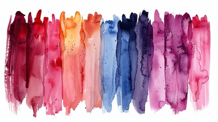Poster - brush strokes and banners painted on watercolors. isolated on white background.