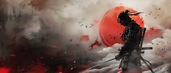 Sticker - Ultrawide samurai wallpapper background dekstop