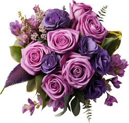 Wall Mural - beautiful violet purple flower bouquet isolated on white or transparent background,transparency 