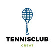 © isnastock - Tennis Club Icon Logo Design Template