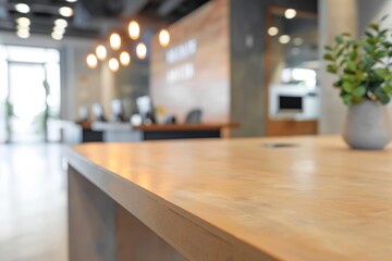 Wall Mural - Low angle view of defocused office modern with people interior background