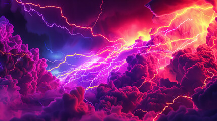 Lightning thunderstorm flash over the night sky. Concept on topic weather, cataclysms (hurricane, Typhoon, tornado, storm)