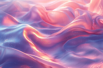 Fototapete - Painting depicting a wave in shades of pink and blue holographic abstract background wallpaper