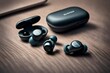 latest air pods on a black background