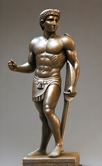 Wall Mural - 3d rendering sculpture of an antique athlete,
