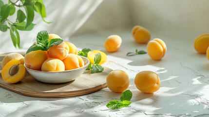 Wall Mural - Ripe and juicy apricots