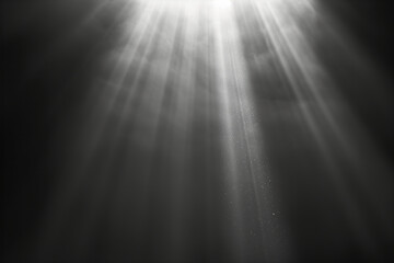 Poster - Black and white texture with rays of light. Sun beams. God rays. Background image. Created with Generative AI technology.