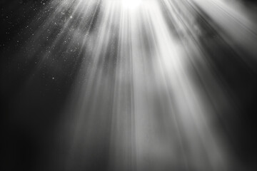 Poster - Black and white texture with rays of light. Sun beams. God rays. Background image. Created with Generative AI technology.