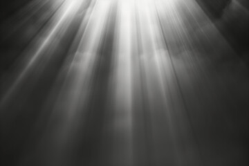 Poster - Black and white texture with rays of light. Sun beams. God rays. Background image. Created with Generative AI technology.