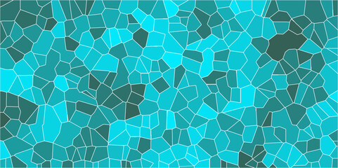 Poster - Multicolor Broken Stained Glass Background with white lines. Aqua texture Geometric Modern creative background. Geometric Retro tiles pattern.