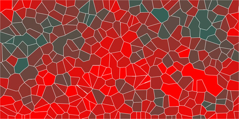 Poster - Multicolor Broken Stained Glass Background with white lines. Aqua texture Geometric Modern creative background. Geometric Retro tiles pattern.