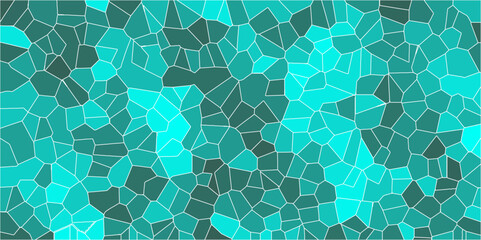 Poster - Multicolor Broken Stained Glass Background with white lines. Aqua texture Geometric Modern creative background. Geometric Retro tiles pattern.