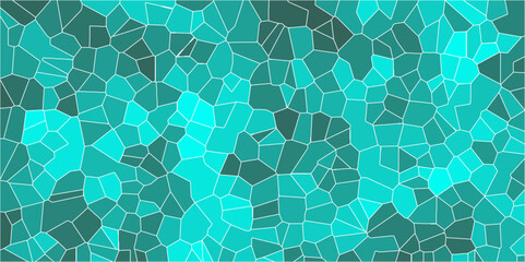 Poster - Multicolor Broken Stained Glass Background with white lines. Aqua texture Geometric Modern creative background. Geometric Retro tiles pattern.