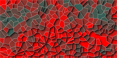 Poster - Multicolor Broken Stained Glass Background with white lines. Aqua texture Geometric Modern creative background. Geometric Retro tiles pattern.
