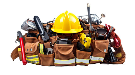 A firemans tool belt full of essential tools for emergency response