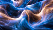 Abstract Waves Background, A 3D Symphony of Blues, Whites, and Solar Flares