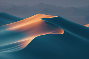 Poster - Surreal colorful sand dune landscape. Background image. Created with Generative AI technology.