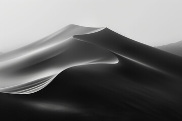 Poster - Surreal monochrome sand dune landscape. Background image. Created with Generative AI technology.