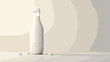 Realistic milk vector illustration with bottle 