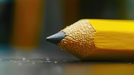 Poster - Close up of a pencil on a table, suitable for educational or office concepts