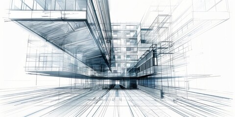 Poster - Architectural concept illustration, suitable for design projects
