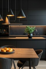 Poster - A bowl of doughnuts on a table in a kitchen. Suitable for food and bakery concepts