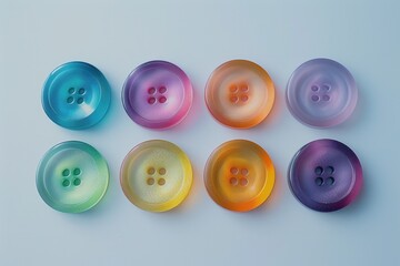 Aufkleber - Colorful buttons arranged in a straight line. Perfect for fashion or crafting projects