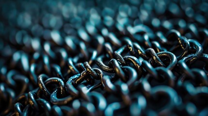 Poster - A detailed view of linked chains, perfect for industrial concepts